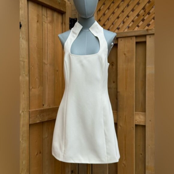 🆕 CULT GAIA 🧿 NWOT Akaia White Linen-Blend Mini Dress, Sz US 10 - Picture 11 of 14
